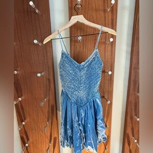 American Eagle Outfitters Textured Blue Dress